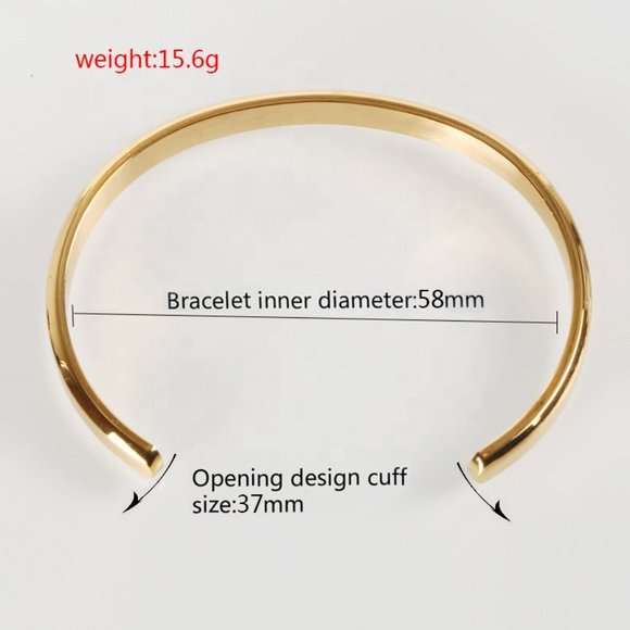 New! Stainless Steel Rose Gold Cuff Bracelets Bangles - Picture 2 of 9